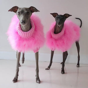 Barbie Beauty Fuschia Hot Pink Fluffy Handcraft Knit Warm Halloween Dog Jumper