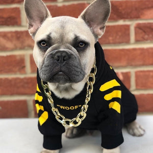 off white yellow hoodie french bulldogs puppy nike dog clothes puppy frenchies mini french bulldogs