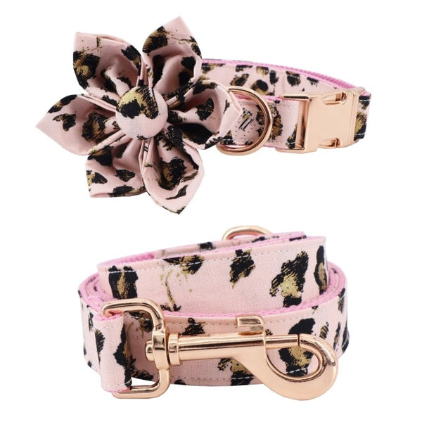 Wild Pink Flower Leopard Bowtie Leash – Happy Paws Dog Lounge