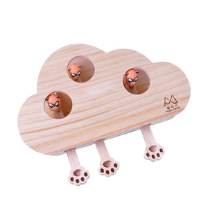 Woof-n-Whisker Seeker Funny Wooden Cat Hunt Puzzle Interactive Toy