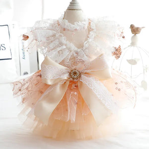 Rose Gold Wedding Birthday Party Lace Dress