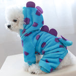 Whimsical Dinosaur Fleece Pajama Jumpsuit: Warmth and Style for Your Pup Dog