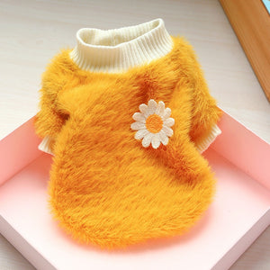 Munchkin Retro Pink Flower Cute Warm Fleece Winter Sweater