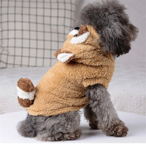 Cute Raccoon Dog Warm Winter Fleece Jacket Halloween Cosplay Party Costume
