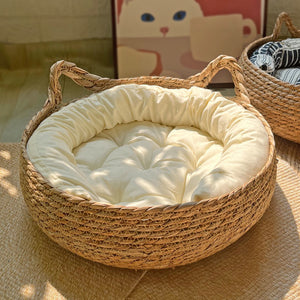 Nap Relaxation Station-Soft Handmade Wicker Dog/Cat Bed