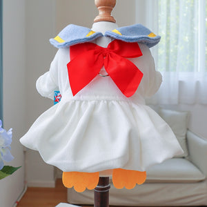 Cute Sailor Moon Duck Cosplay Halloween Dog Winter Warm Fleece Sweater Dress