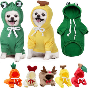 Cool Frog Fruit Fleece Dog Puppy Winter Jacket