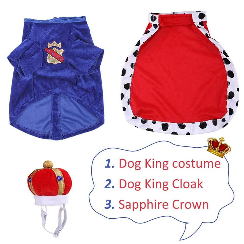 Richard the Lionheart King Dog Warm Fleece Costume Set Halloween Cosplay Party
