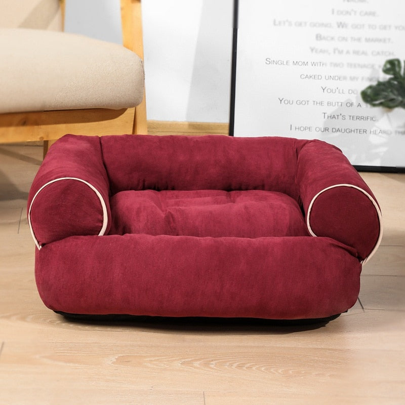 Pooch-perfect Lounger: Deluxe Velvet Dog Sofa Bed