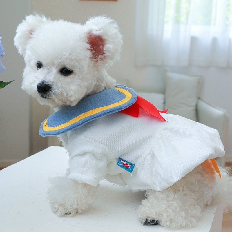 Cute Sailor Moon Duck Cosplay Halloween Dog Winter Warm Fleece Sweater Dress