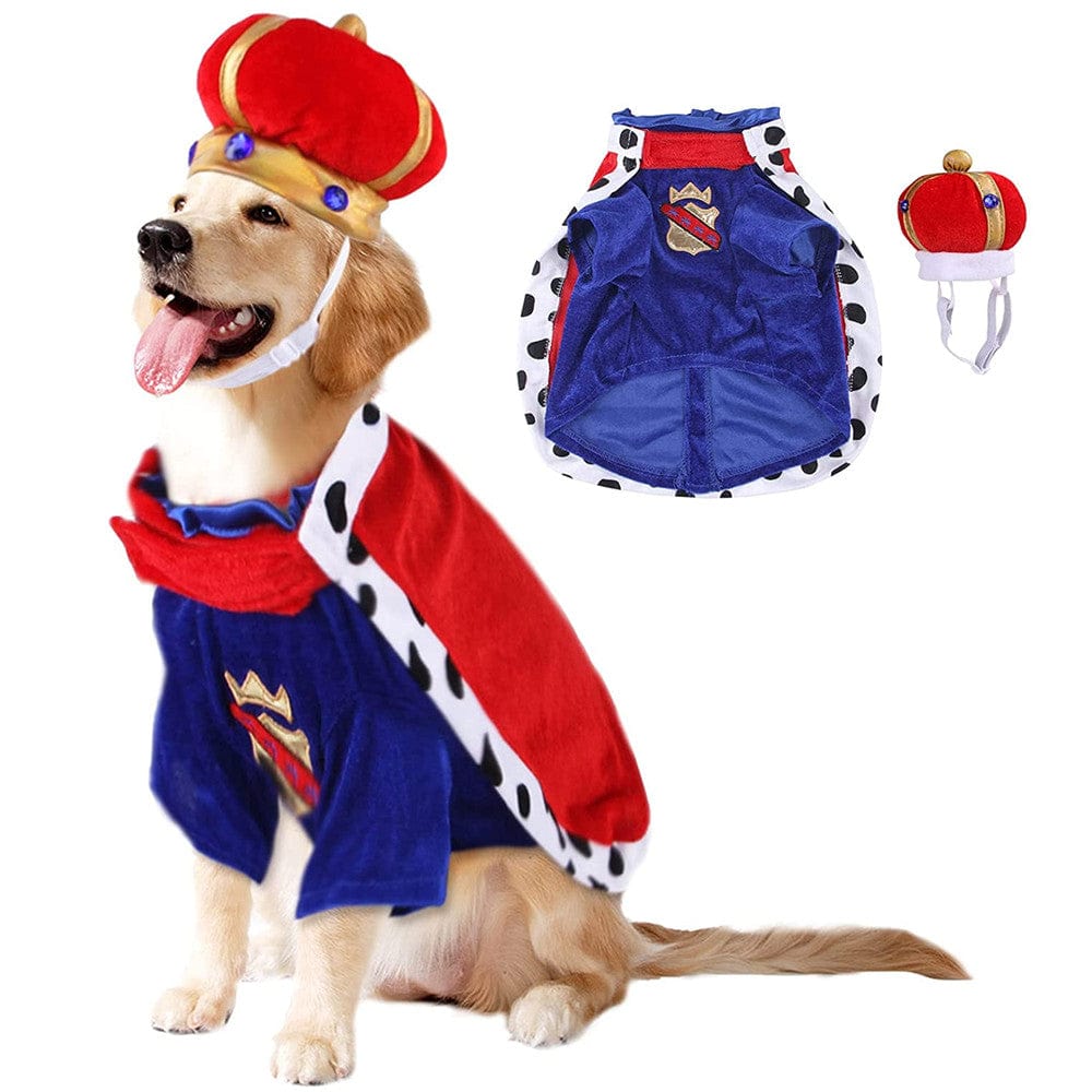 Richard the Lionheart King Dog Warm Fleece Costume Set Halloween Cosplay Party