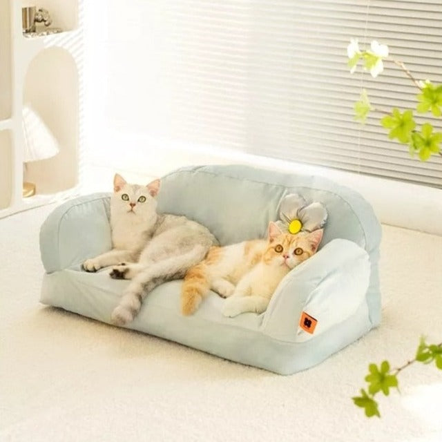 Purrfectly Luxury Plush Sofa Bed For Dog and Cat Artistic Checkered Design