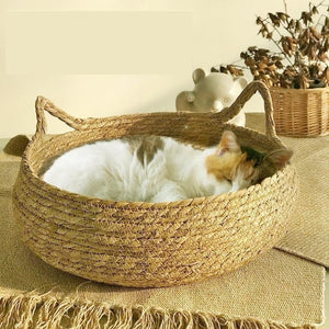 Nap Relaxation Station-Soft Handmade Wicker Dog/Cat Bed