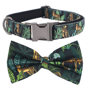 Tropical Jungle Green Dog Bowtie Leash