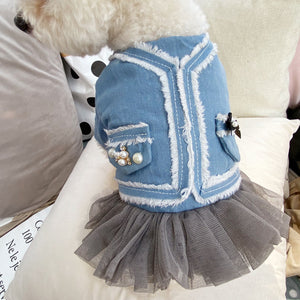 Stella Fancy Blue Dog Denim Dress