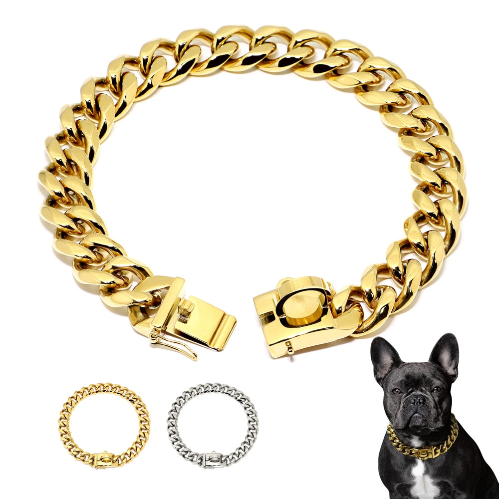 Silver Miami Cuban Link Dog Collar